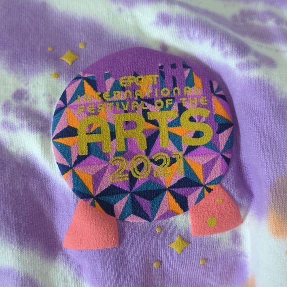 Disney Figment Loves Pigment Spirit Jersey Adult M Purple Orange Tie Dye EPCOT - Picture 7 of 8